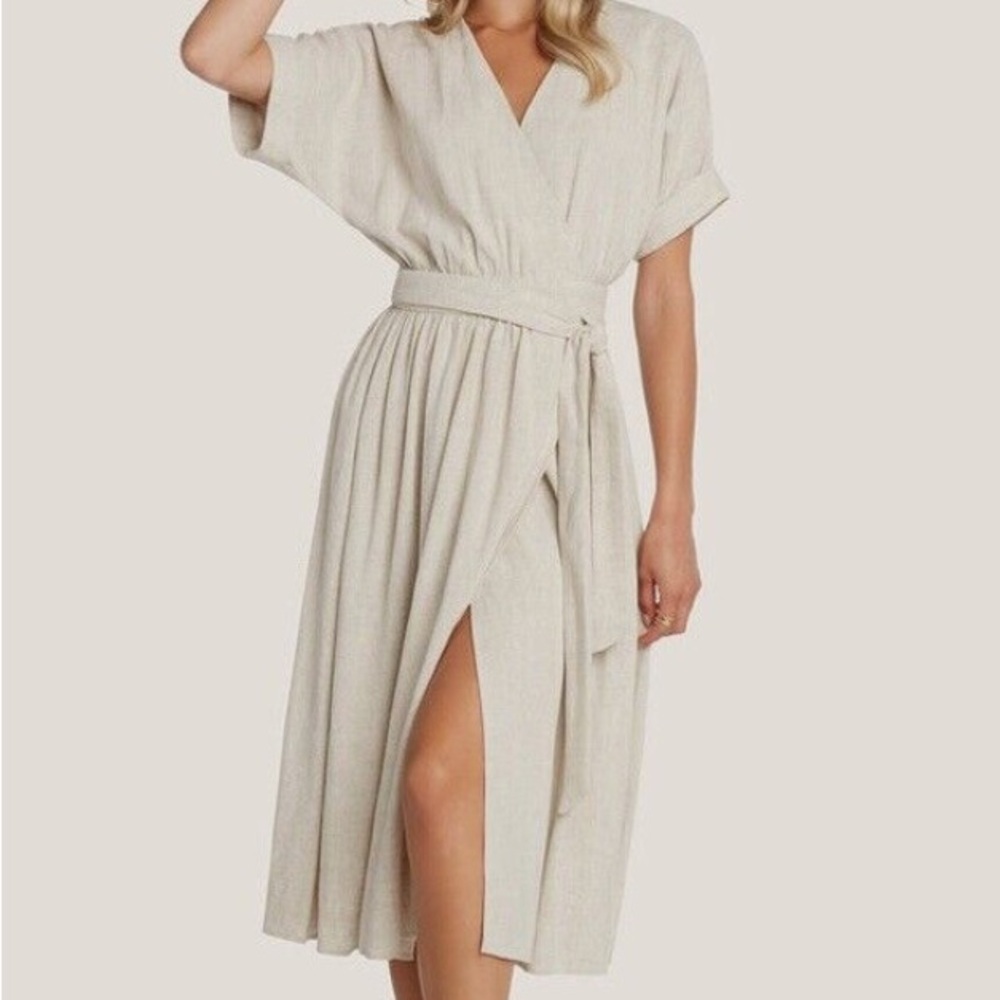 Willow Linen Wrap Dress